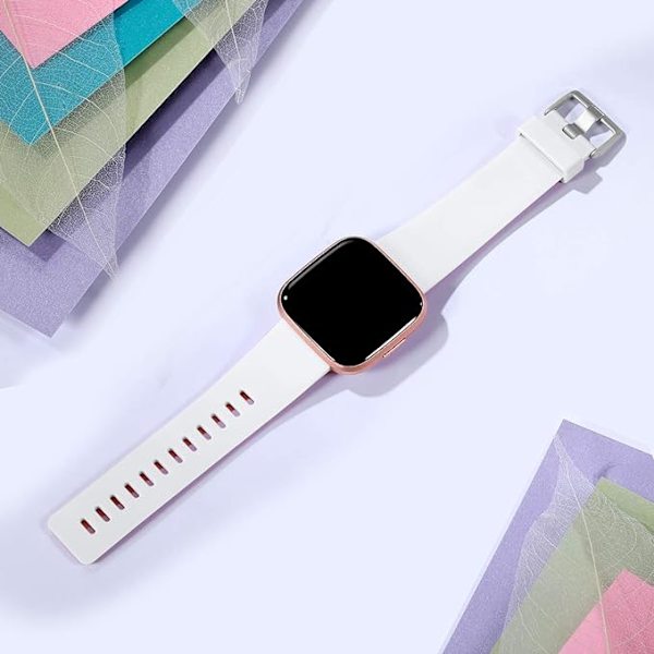 Kompatibel med Fitbit Versa-rem/Fitbit Versa 2-rem, mjukt silikon sportarmband för Fitbit Versa 2/Fitbit Versa Lite/Versa SE, 2-pack