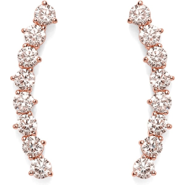 14K forgyldt sterlingsølv-post Cubic Zirconia ørecrawler-øreringe