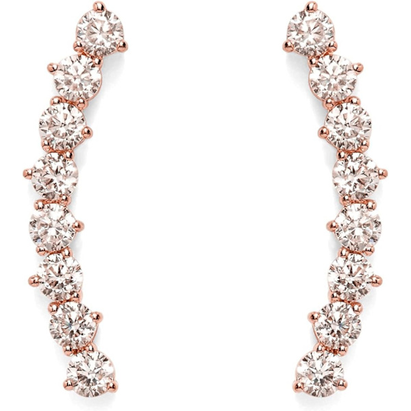 14K Guldpläterade Sterling Silver Post Cubic Zirconia Ear Crawler Örhängen