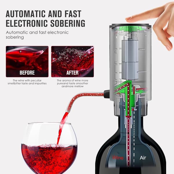 Elektrisk vinlufter og -skjenker, oppladbar vindispenser med USB-kabel, smart vindispenser, beste vingaver