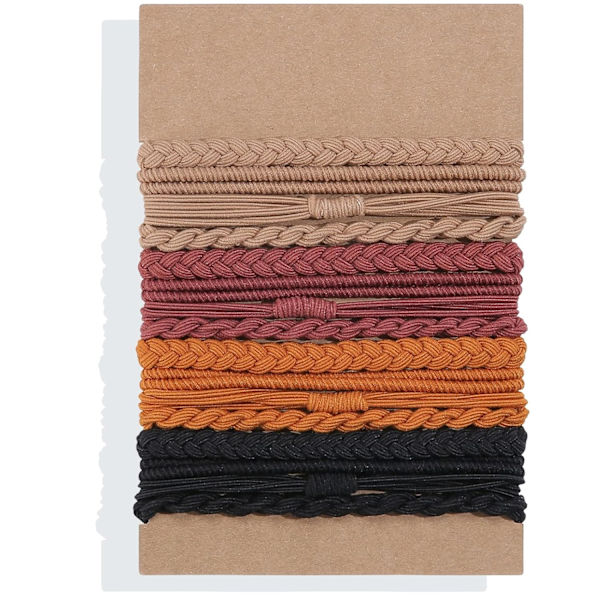 Hårbånd Armbånd Boho Hårbånd til Kvinder Tykt Hår, Søde Bløde Flettede Hår Elastikker Bånd, Stærke Ingen Træk Nylon Hestehale Holder-16 Stk