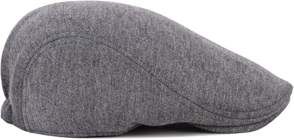 Flat beret for høst og vinter med topplue dark grey