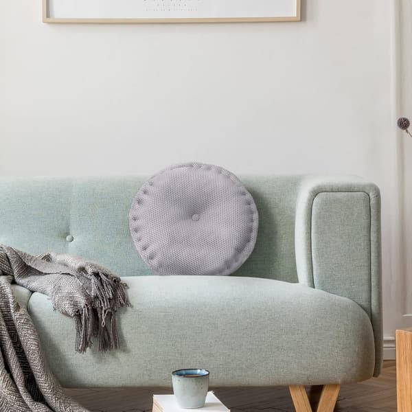 Gulvpude, rund hængende vaskbar blød mesh-sædehynde, stolehynder, til gulv, stol, sofa, seng, kontor 40 * 40 cm (grå)