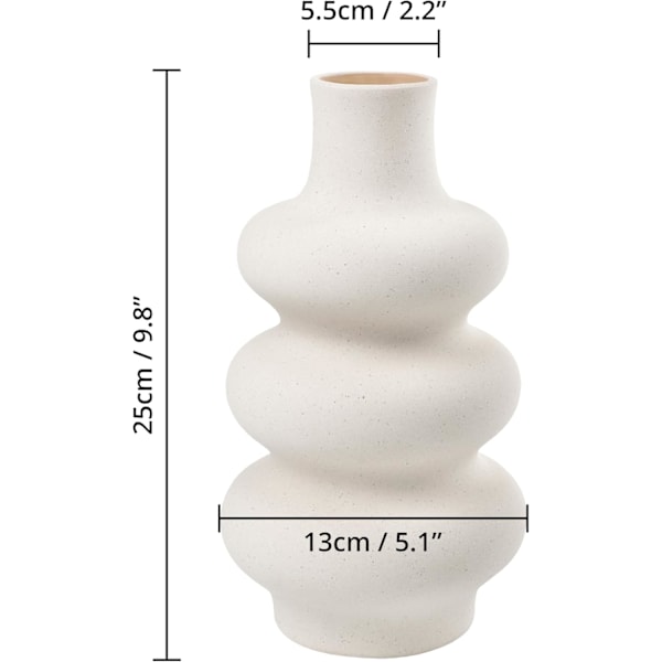 Beige vase lavet af keramisk blomster vase moderne med donut design
