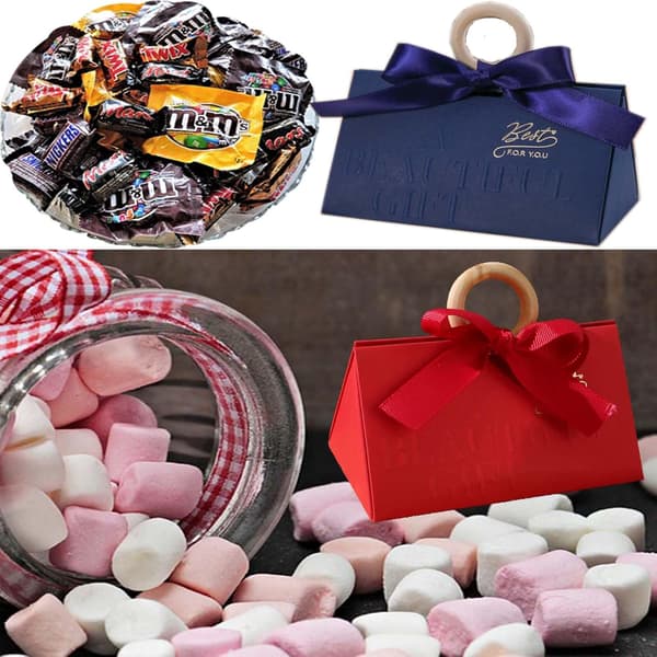 12 Presentaskar, Godisaskar, Presentaskar för Godis, Choklad, Kakor, Perfekt för Bröllop, Examen blue