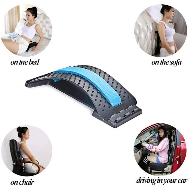 Rygstrækker Posture massageapparat til rygafslapning og smertelindring, rygtræningsstrækkerudstyr Lændestøtte Afslapning