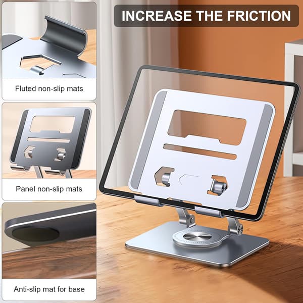 Tabletstativ, 360° roterende laptopstativ, stativ 12,9 tommer