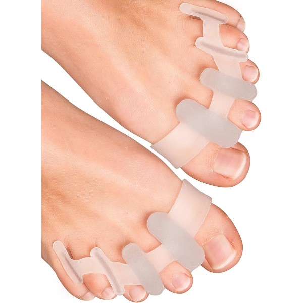 Toe Separators for Overlapping Toes [6Pcs] to Relax Toes, Improved Gel Silicone, 0% BPA, One-Size, Spreader