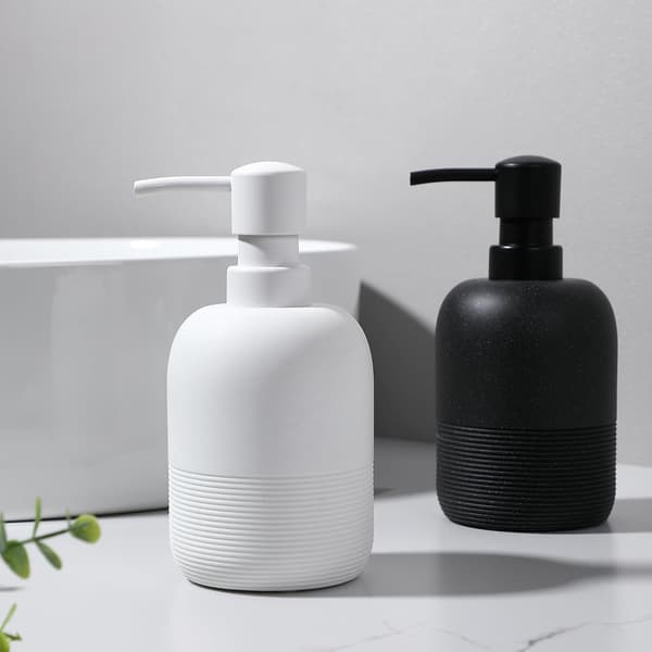Sæbedispenser, håndsæbe lotiondispenser til badeværelsesbordplade, sæbedispenser til køkkenvask, hvid