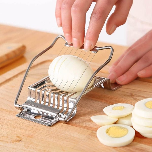 Äggskärare i rostfritt stål för hårdkokta ägg och andra multifunktionella.