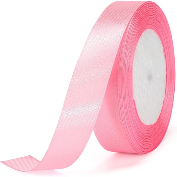 20 mm Rosa Valentine satinband, ca 22m rosa band för presentinslagning, tjockt satinband för bröllop, satinband för present