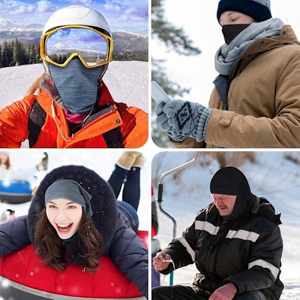 Vinterhalsvärmare Fleece Vindtät Halskrage Snood för Män Kvinnor Kallt Väder Ansiktsscarf Huvudbonad för Skidåkning Löpning Cykling