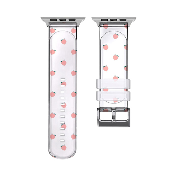 Kompatibel med Apple Watch 41mm / 40mm / 38mm Rem - Fleksibel Transparent Peach Design