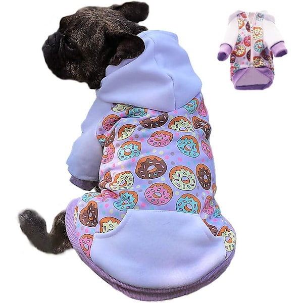 Hundehundehættetrøje til små mellemstore hunde hættetrøje med lomme kæledyrstøjtrøjer med hat L(bryst 19,6'')