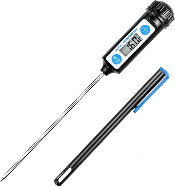 Matlagningstermometer, Kökstermometrar Digital Termometer med Lång Sond och LCD-Display - blå