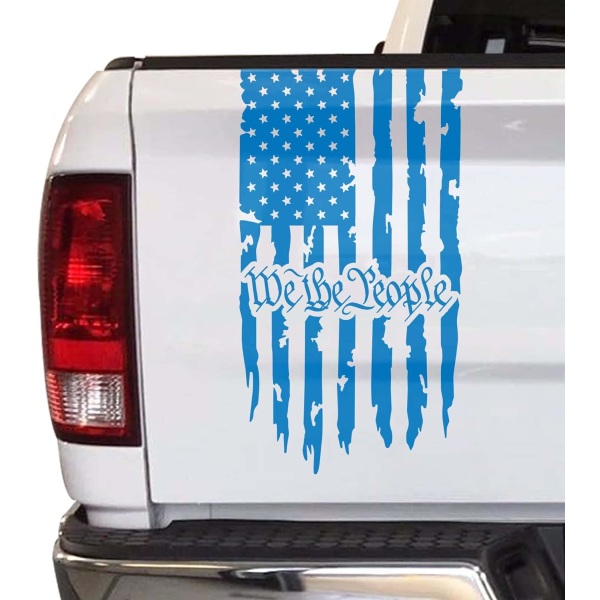 We The People Distressed American USA  Lippu Kuorma-auton Takaluukun Vinyyli-tarra Yhdysvaltain Perustuslain Johdanto Yhteensopiva