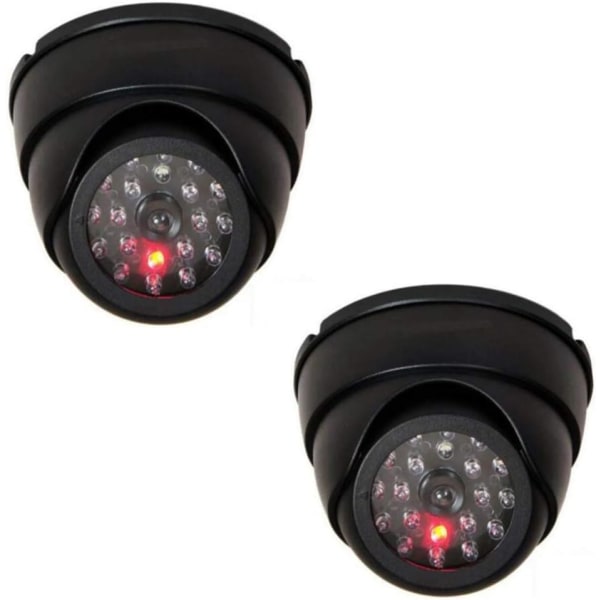 2 st Dummy Fake Surveillance Security CCTV Dome Camera Med LED Blinking Real imitation