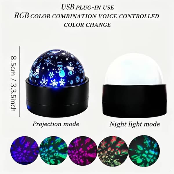 Jule-natlampe | Dobbeltfunktion natlampe | Smart julelys | RGB-lys | Farveskiftende