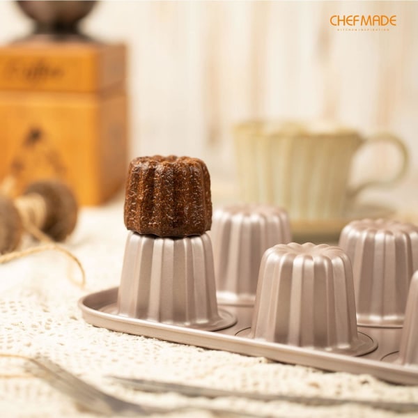 Form kageform sæt, non-stick cannele muffin bagværk Cupcake pande til ovn bagning 6 cups