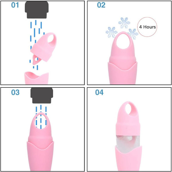Jäätelörulla kasvoille ja silmille, Gua Sha -hieronta kasvorulla Gua Sha -hierontasetti Gua Sha -kasvovälineet ihonhoitoon ja rentoutumiseen (vaaleanpunainen)