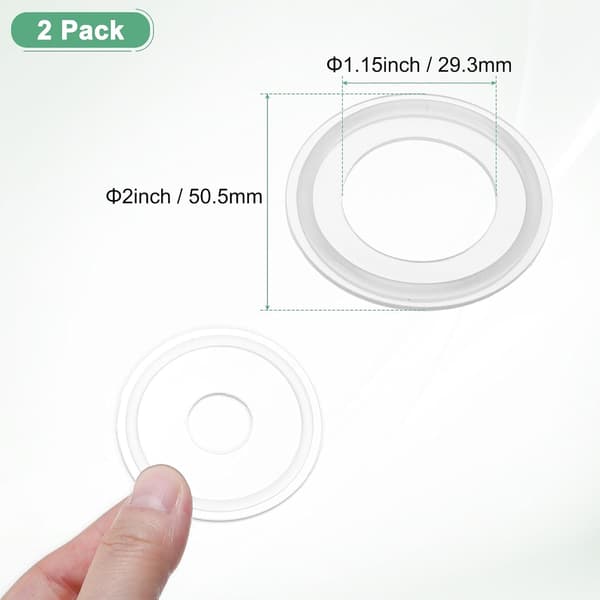 2 st silikon O-ringar packning 29 mm O-ringar tätning packning passar för OD 50,5 mm sanitetsrör svetsferrule/diskbänkspropp etc.