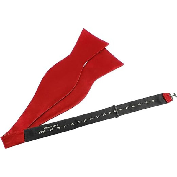 Herr Solid Bowtie Woven Självbindande Fluga Smoking & Bröllop Fluga (röd)
