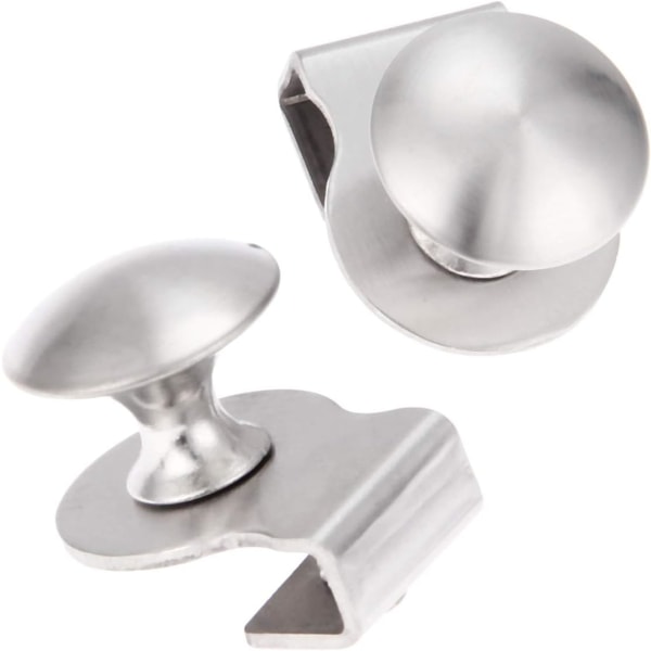 Dørhåndtak/klips/glassklips i rustfritt stål 5-8 mm for utstillingsvinduer, møbler, skap, skuffehåndtak, uten boring, 2 stk