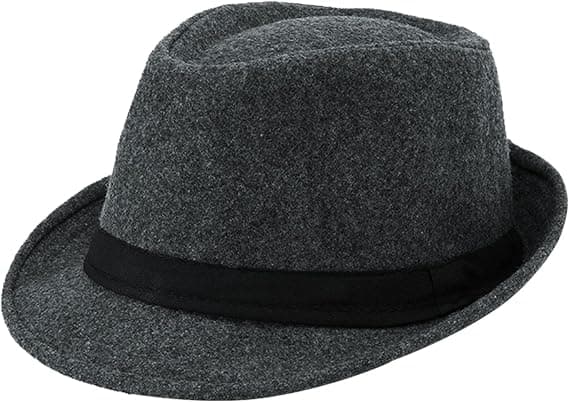 Hat, Panama Hat, Elegant Vinter Bowler Hat, Gentleman Jazz Hat, Varm Efterår Vinter Hat, til Rejsefest Udendørs, (Lysegrå)