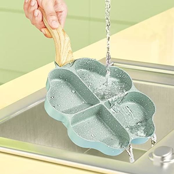 Æggestegning Pan Firkløver Non-stick Keramisk Æg Pan Mini Æg Pocher Non Stick Aluminium Stegepande