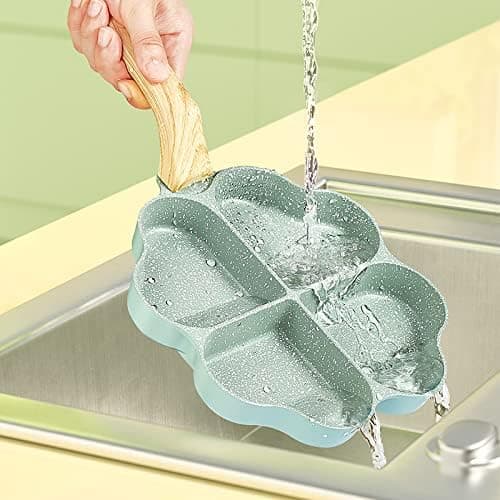 Egg stekepanne firekløver nonstick keramisk eggpan mini egg pocher non stick aluminium stekepanne