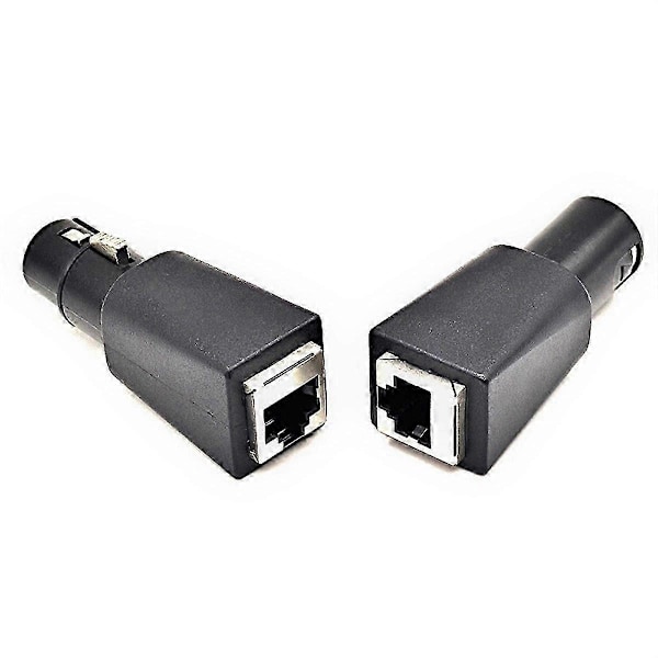 1 pari DMX - RJ45 -liitin RJ45 Ethernet - 5-nastainen XLR DMX naaras- ja urosadapteri, yhteensopiva äänen ja videon kanssa