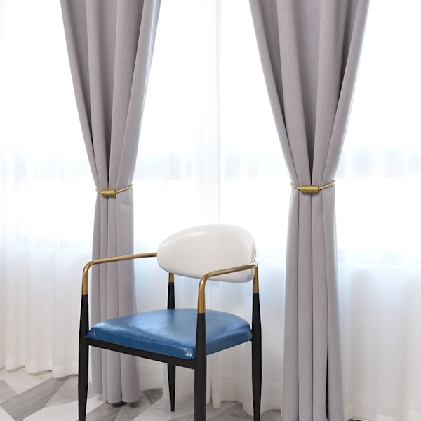 2-pack magnetiska gardinbindningar, handgjorda vävda repgardin hållare bekväma dekorativa gardin draperingsbindningar för hem och kontor fönsterdraperi Gold