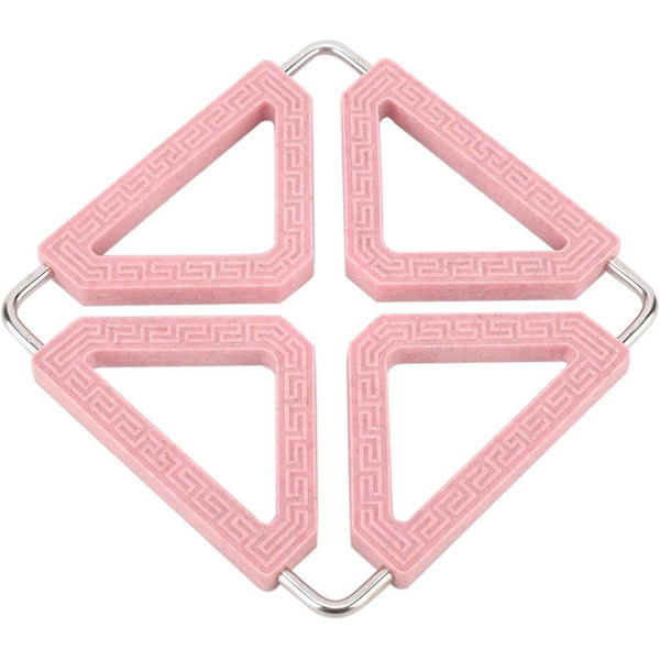 Grydeunderlag til varme gryder og pander, varmebestandig foldbar grydeunderlag bordmåtte til køkkenbord til gryde, skål, kopper og tallerken (Pink)