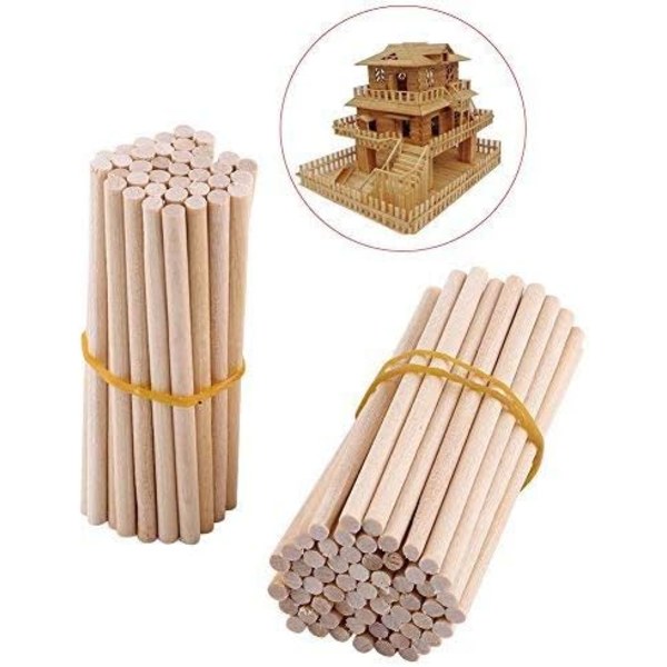 100 stk runde trepinner 80mm runde trepinner for DIY trebearbeiding bygningsmodell Hjem Hagedekorasjon