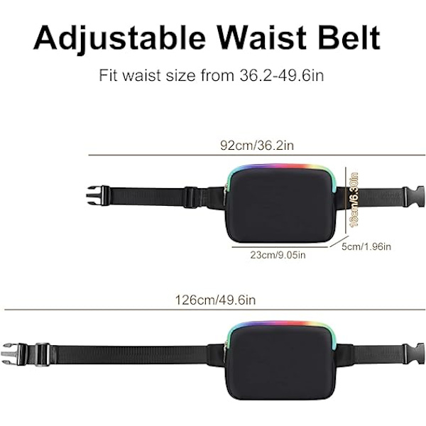 Naisten vyölaukku, Fanny Pack naisille Musta muodikas vyölaukku vaellukseen, juoksuun, kävelyyn black color
