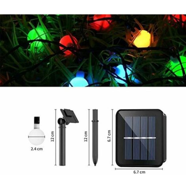Solcells drivna LED-ljusslinga (30 färgade lampor)