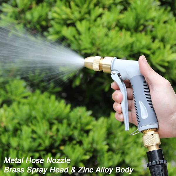 Havevandsslange dyse, Heavy Duty Metal slange spray dyse, justerbar multifunktionel vandslange dyse