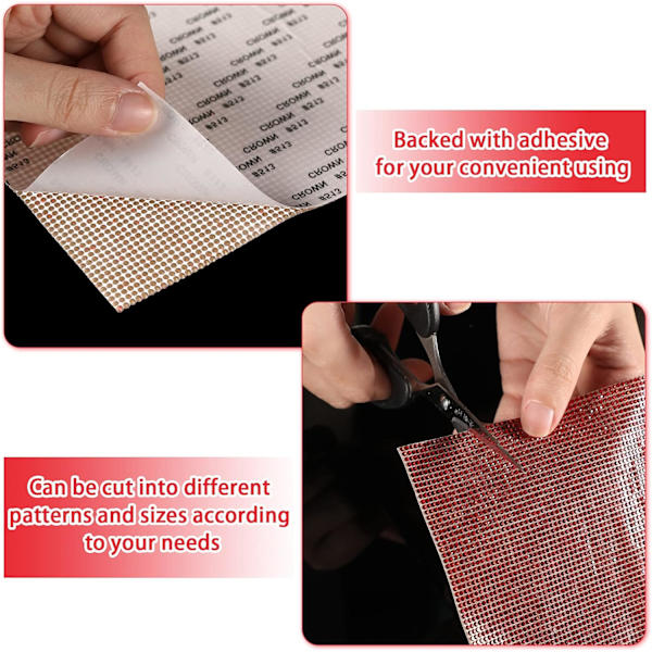 Bling Crystal Rhinestone -tarrat DIY itseliimautuva kimalteleva Rhinestone -arkki auton koristeluun Musta, 9,4\" x 7,9\"