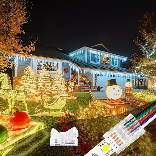 20 st LED-slingkontakter 5-stifts 12 mm LED-lödfria remskontakter, för 12 mm bredd SMD 5050 RGBW LED-remsa