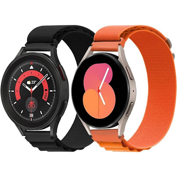 Loop-rem til Samsung Galaxy Watch 5/4 40mm 44mm/Watch5 Pro, 20mm justerbar sport nylon G-krog udskiftning til Huawei Watch, Amazfit GTS