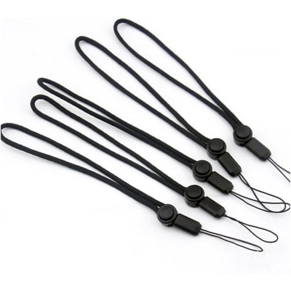 5 stk. nylon snore til USB-flashdrev, mobiltelefon, nøgle, ipod, mp3, mp4 og andre små elektroniske enheder (sort)