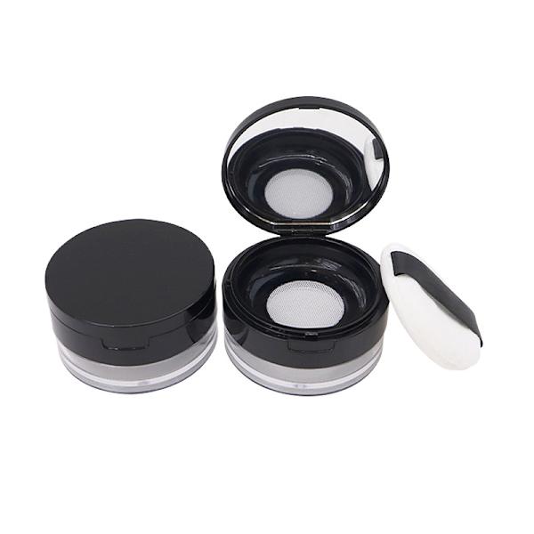 Kapacitet 20 ml Genanvendelig Plast Løs Pudder Kompakt Beholder DIY Makeup Pudder Etui med Svamppudder Puff, Spejl og Elastisk Net Sigte