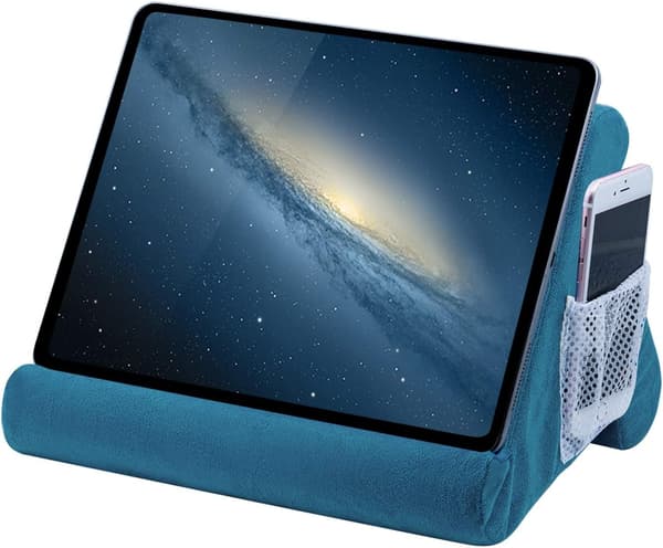 1 stk. Tablet Pudeholder til IPad Pude-Stativ, Blød Multi-Vinkel Telefon Pude Skødholder til Tablet/iPad - Søblå