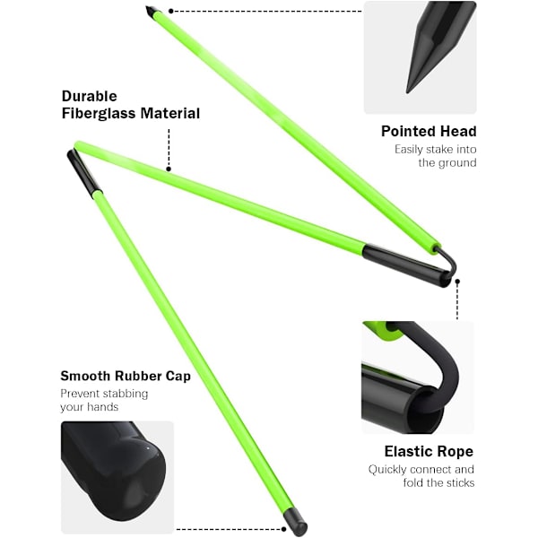 Golf Alignment Sticks - Fällbara golfträningsstavar för siktning, puttning, full swing-tränare, hållningskorrigering med genomskinligt rörfodral