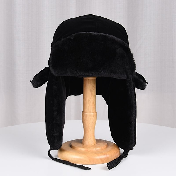 Unisex Hatt, Vinterhatt, Trapperhatt för Män och Kvinnor, Trapperhatt, Svart Kalla Snöhatt, Öronlappar, Jakthatt, Utomhus