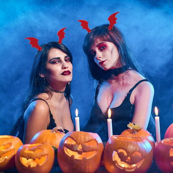 Skumle Flaggermusvinge Hodebånd Djevelvinger + 1 Par Halloween Flaggermus Hårklipp, Flaggermus Tilbehør, Gotisk Hårklipp