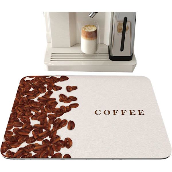 Kaffeunderlag - Tilbehør til kaffebar, absorberende, pletbestandig tørremåtte, der passer under kaffemaskine, kaffekandebakke, espressomaskine 40x50cm