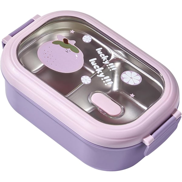 Bento Lunchlåda, Robust Termisk Lunchlåda i Rostfritt Stål, Säker, Portabel för Kontoret Purple