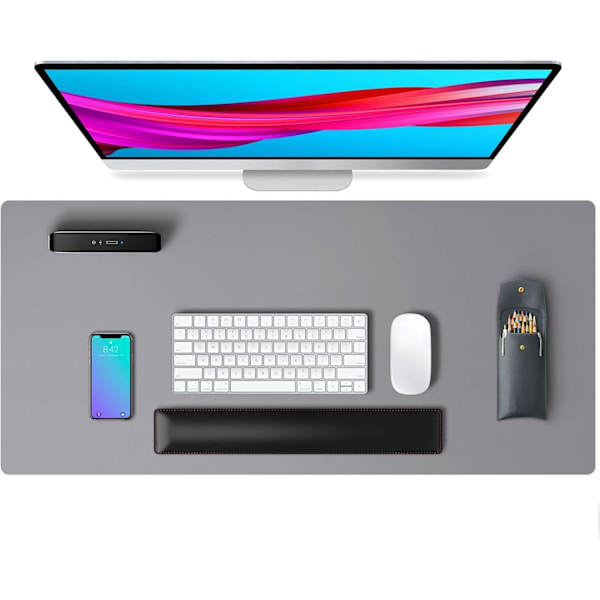 Läderunderlägg för skrivbord, musmatta, kontorsunderlägg, halkfri PU-läderskrivbordsunderlägg, laptopunderlägg