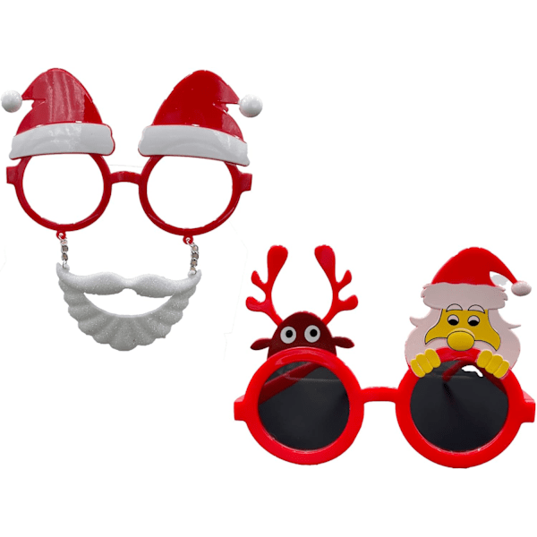 New Year Christmas Glasses for Christmas Decorations and Parties for Adults,Glasses in Santa Claus,2Pcs (Santa Claus)